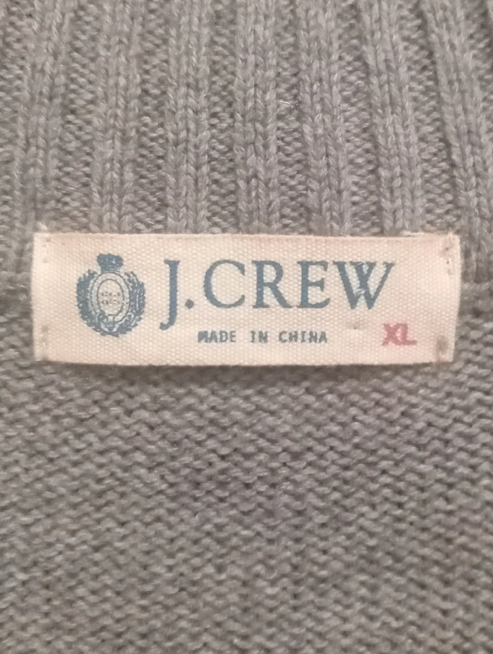 J. Crew Men's Taupe Zip Mock Neck Sweater